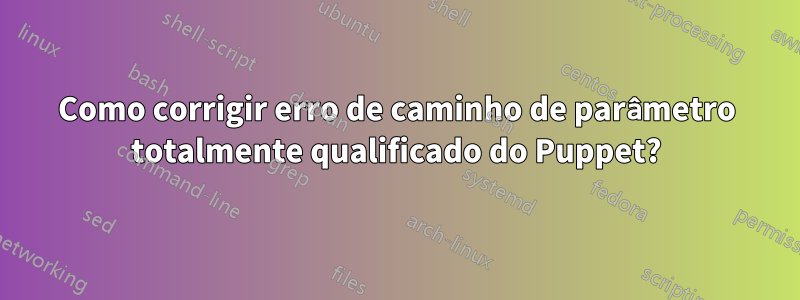 Como corrigir erro de caminho de parâmetro totalmente qualificado do Puppet?