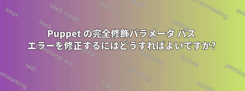Puppet の完全修飾パラメータ パス エラーを修正するにはどうすればよいですか?