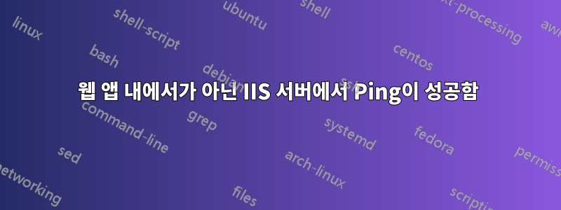 웹 앱 내에서가 아닌 IIS 서버에서 Ping이 성공함