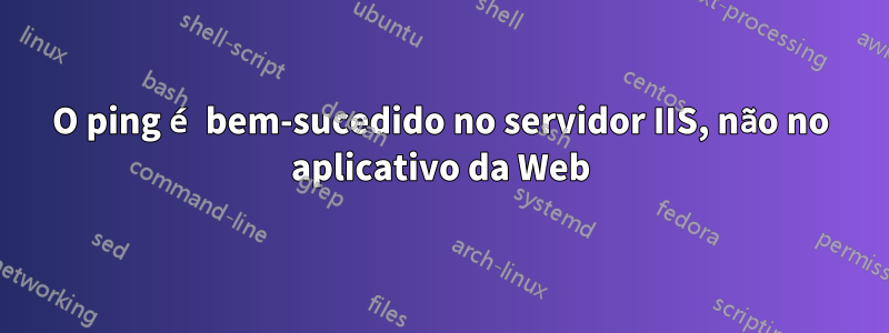 O ping é bem-sucedido no servidor IIS, não no aplicativo da Web