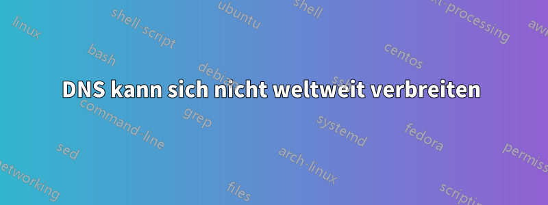 DNS kann sich nicht weltweit verbreiten