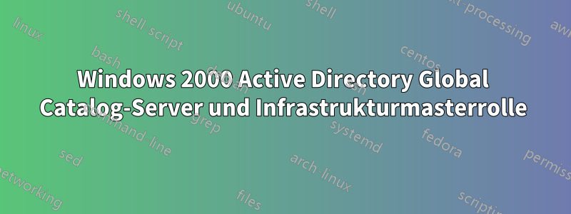 Windows 2000 Active Directory Global Catalog-Server und Infrastrukturmasterrolle