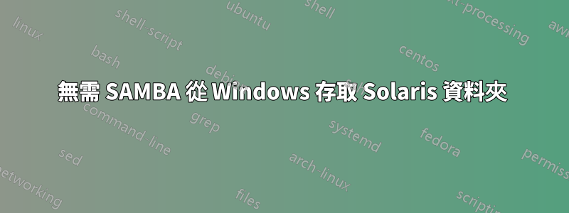 無需 SAMBA 從 Windows 存取 Solaris 資料夾