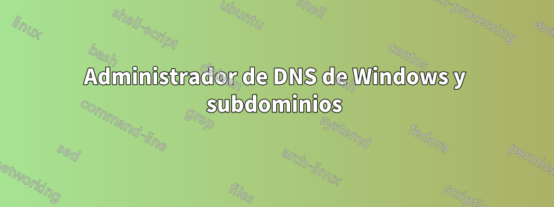 Administrador de DNS de Windows y subdominios