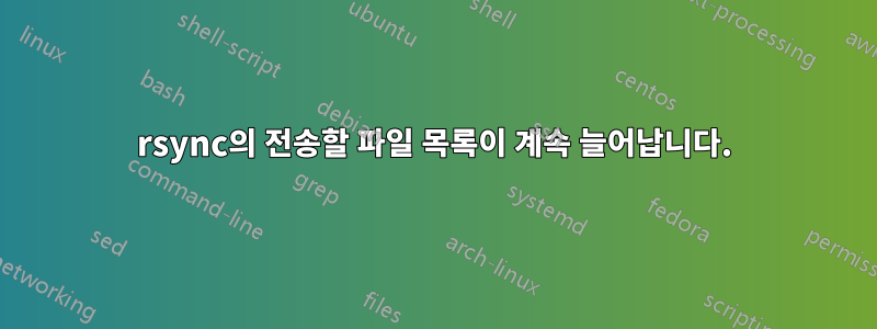 rsync의 전송할 파일 목록이 계속 늘어납니다.