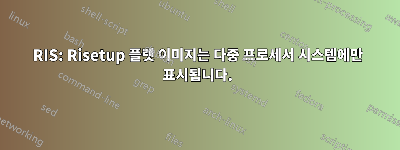 RIS: Risetup 플랫 이미지는 다중 프로세서 시스템에만 표시됩니다.