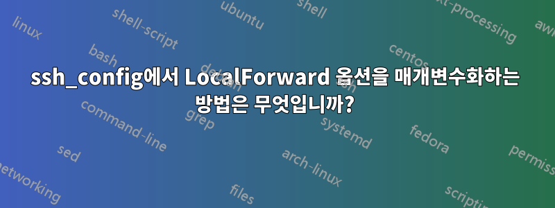 ssh_config에서 LocalForward 옵션을 매개변수화하는 방법은 무엇입니까?