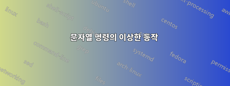 문자열 명령의 이상한 동작