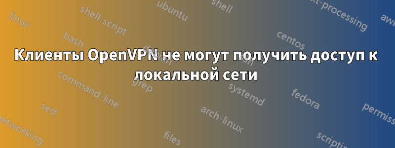 Клиенты OpenVPN не могут получить доступ к локальной сети