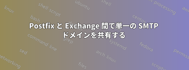 Postfix と Exchange 間で単一の SMTP ドメインを共有する