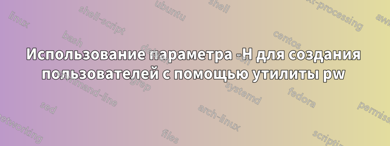 Использование параметра -H для создания пользователей с помощью утилиты pw