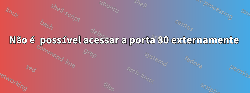 Não é possível acessar a porta 80 externamente