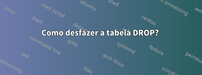 Como desfazer a tabela DROP?