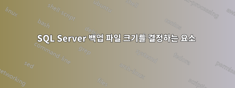 SQL Server 백업 파일 크기를 결정하는 요소