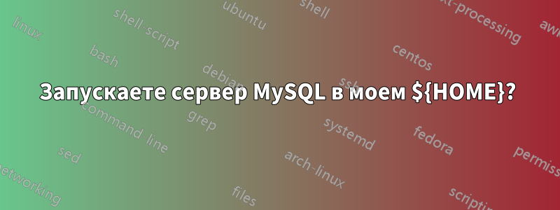 Запускаете сервер MySQL в моем ${HOME}?