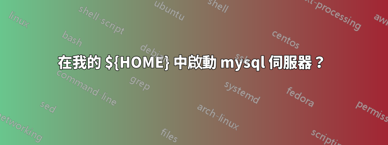 在我的 ${HOME} 中啟動 mysql 伺服器？