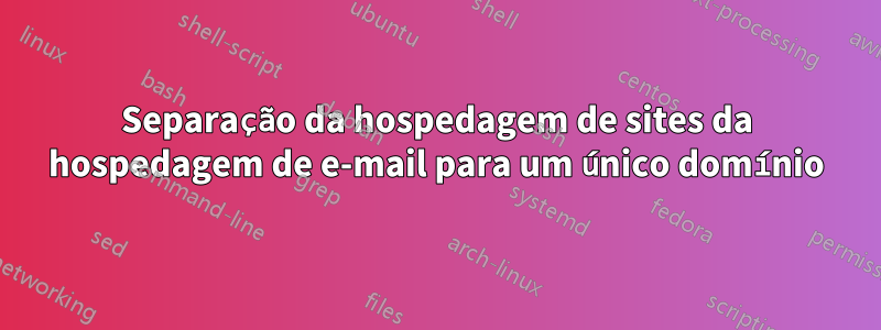 Separação da hospedagem de sites da hospedagem de e-mail para um único domínio