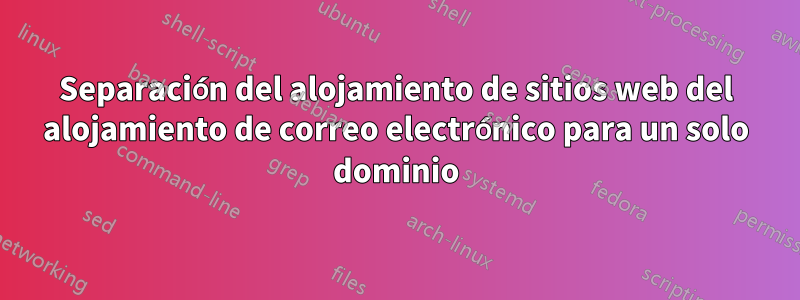 Separación del alojamiento de sitios web del alojamiento de correo electrónico para un solo dominio