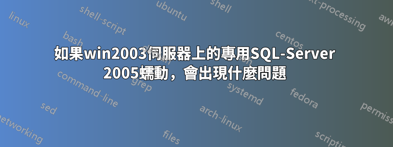 如果win2003伺服器上的專用SQL-Server 2005蠕動，會出現什麼問題