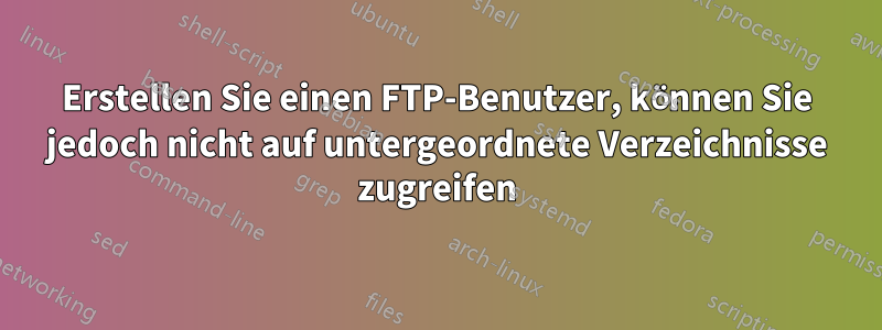Erstellen Sie einen FTP-Benutzer, können Sie jedoch nicht auf untergeordnete Verzeichnisse zugreifen