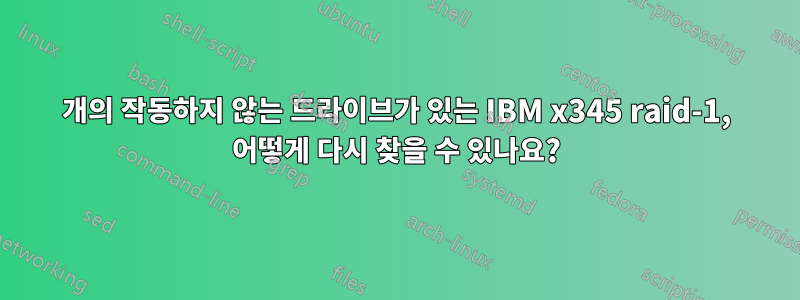 2개의 작동하지 않는 드라이브가 있는 IBM x345 raid-1, 어떻게 다시 찾을 수 있나요?