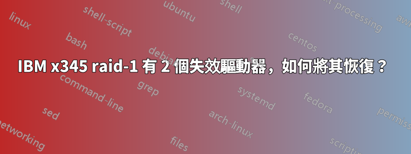 IBM x345 raid-1 有 2 個失效驅動器，如何將其恢復？
