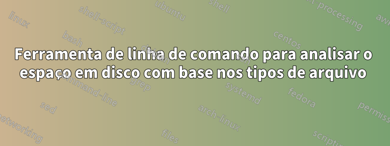 Ferramenta de linha de comando para analisar o espaço em disco com base nos tipos de arquivo