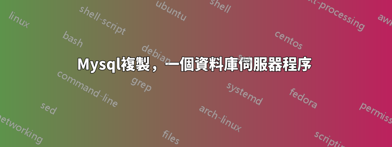 Mysql複製，一個資料庫伺服器程序