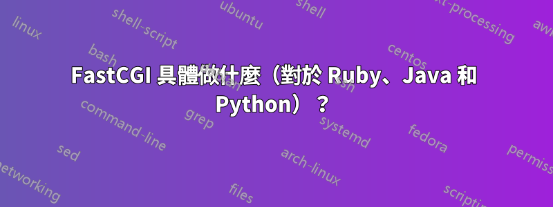 FastCGI 具體做什麼（對於 Ruby、Java 和 Python）？