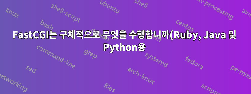 FastCGI는 구체적으로 무엇을 수행합니까(Ruby, Java 및 Python용)?