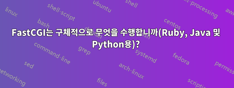 FastCGI는 구체적으로 무엇을 수행합니까(Ruby, Java 및 Python용)?
