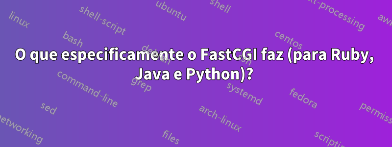 O que especificamente o FastCGI faz (para Ruby, Java e Python)?