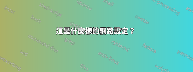 這是什麼樣的網路設定？