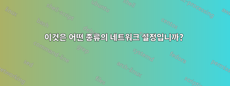 이것은 어떤 종류의 네트워크 설정입니까?
