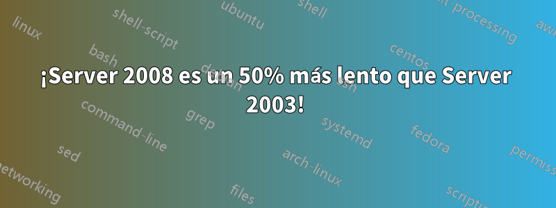 ¡Server 2008 es un 50% más lento que Server 2003!
