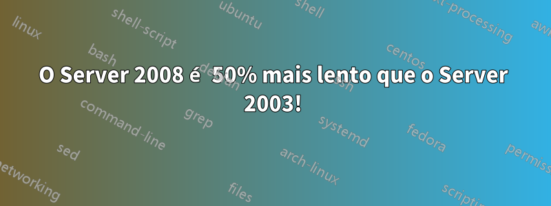 O Server 2008 é 50% mais lento que o Server 2003!