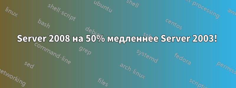 Server 2008 на 50% медленнее Server 2003!