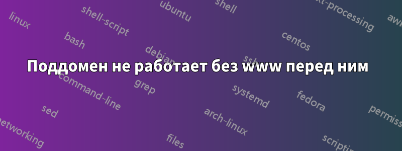 Поддомен не работает без www перед ним 