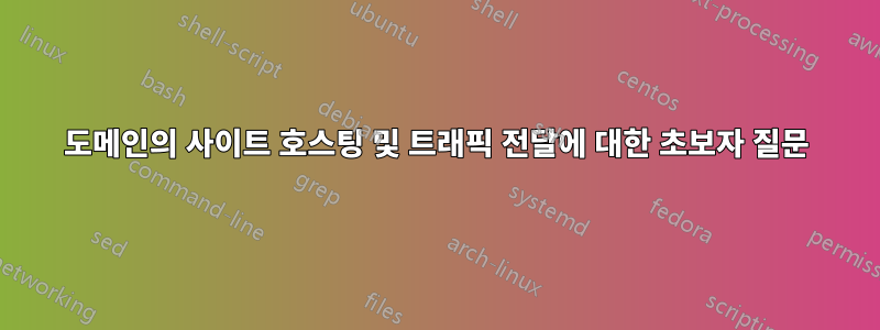 도메인의 사이트 호스팅 및 트래픽 전달에 대한 초보자 질문