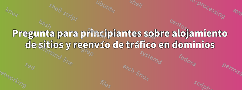 Pregunta para principiantes sobre alojamiento de sitios y reenvío de tráfico en dominios