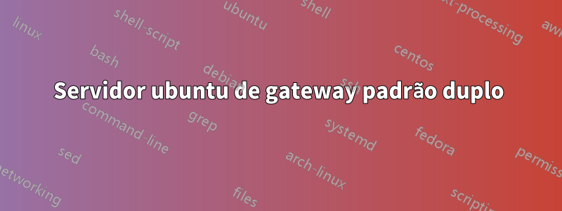 Servidor ubuntu de gateway padrão duplo