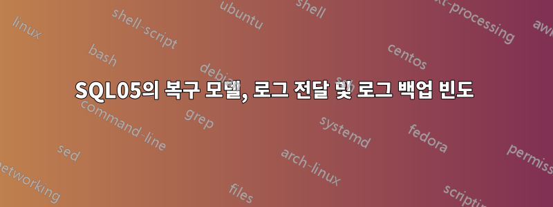 SQL05의 복구 모델, 로그 전달 및 로그 백업 빈도
