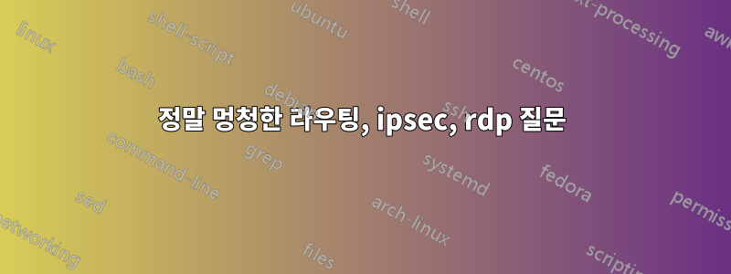 정말 멍청한 라우팅, ipsec, rdp 질문
