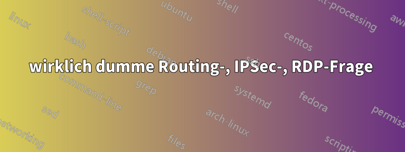 wirklich dumme Routing-, IPSec-, RDP-Frage