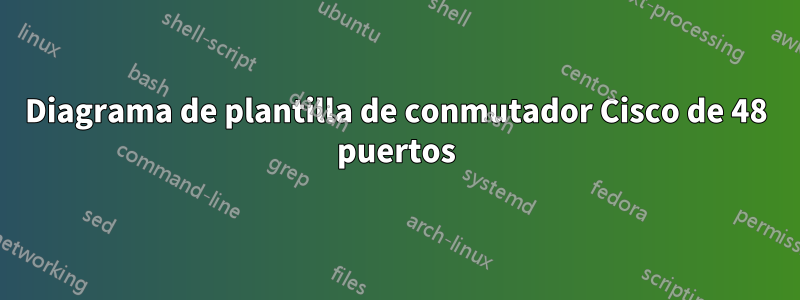 Diagrama de plantilla de conmutador Cisco de 48 puertos