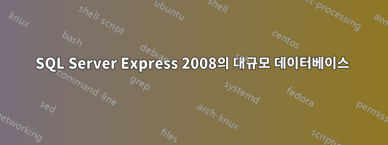 SQL Server Express 2008의 대규모 데이터베이스