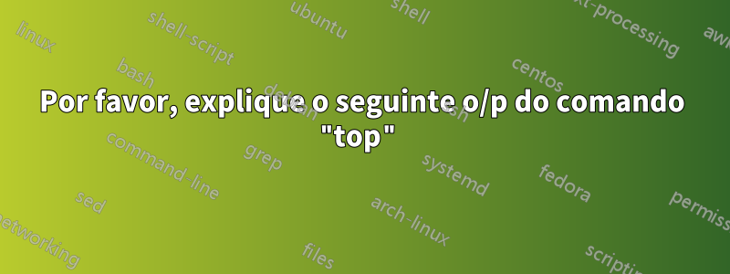 Por favor, explique o seguinte o/p do comando "top"