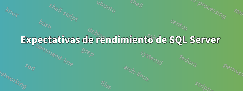 Expectativas de rendimiento de SQL Server