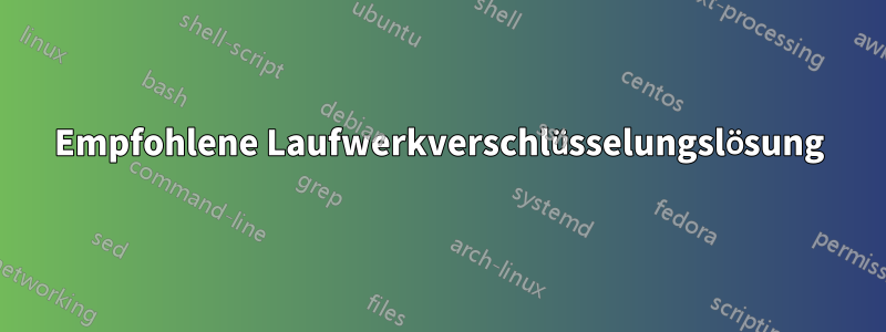 Empfohlene Laufwerkverschlüsselungslösung