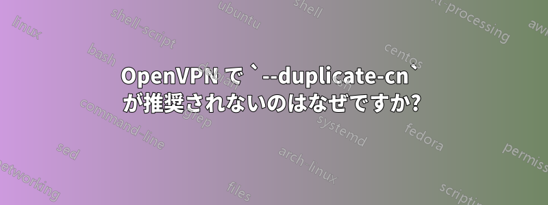 OpenVPN で `--duplicate-cn` が推奨されないのはなぜですか?